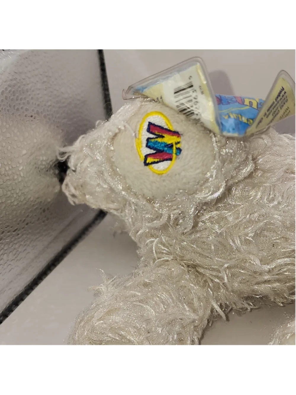 Vintage Webkinz White Terrier Plush Dog with Unused Secret Code - Retired GANZ